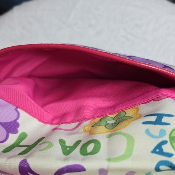 Coach Pink and Purple Floral Shoulder Bag - Picture 4 of 9